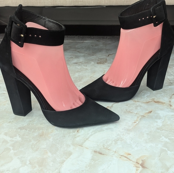 Steve Madden Velvet high heel cuff ankle strap buckle shoes Made In Brazil Sz 9M - Picture 13 of 13